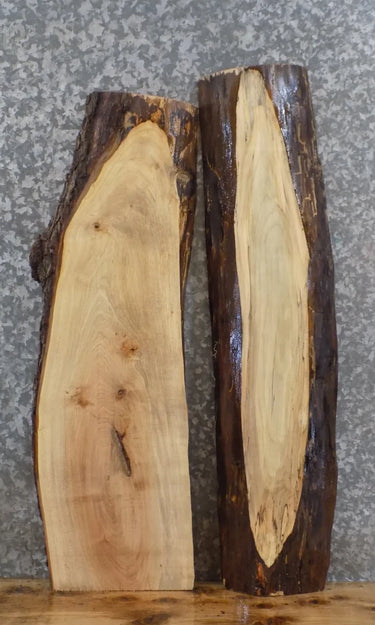 2- Live Edge Salvaged Maple Mantle/Bar Top/Wall Shelf Slabs 573,575